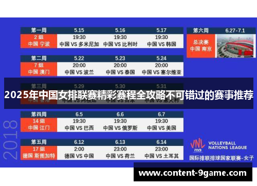 2025年中国女排联赛精彩赛程全攻略不可错过的赛事推荐