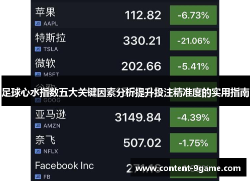 足球心水指数五大关键因素分析提升投注精准度的实用指南